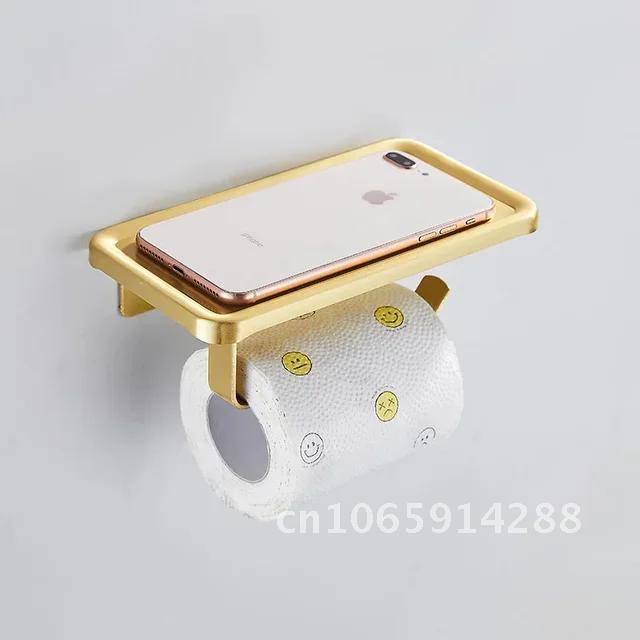 Space Gold Brushed Aluminum Towel Rack Bathroom Wall Bathroom Hardware Rack Towel Storage Holder Mounted Towel Pendant