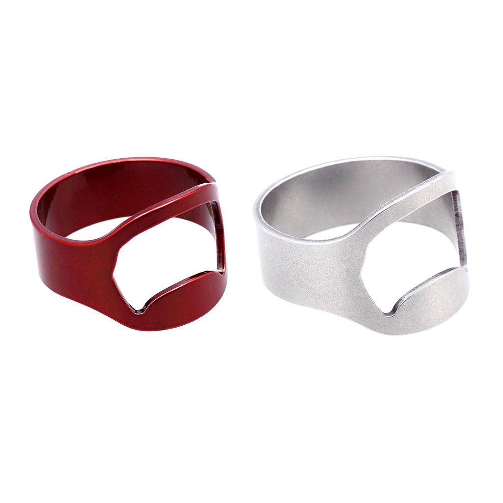 2Pieces Men Stainless Steel bear rod Opener Ring Bike for Home