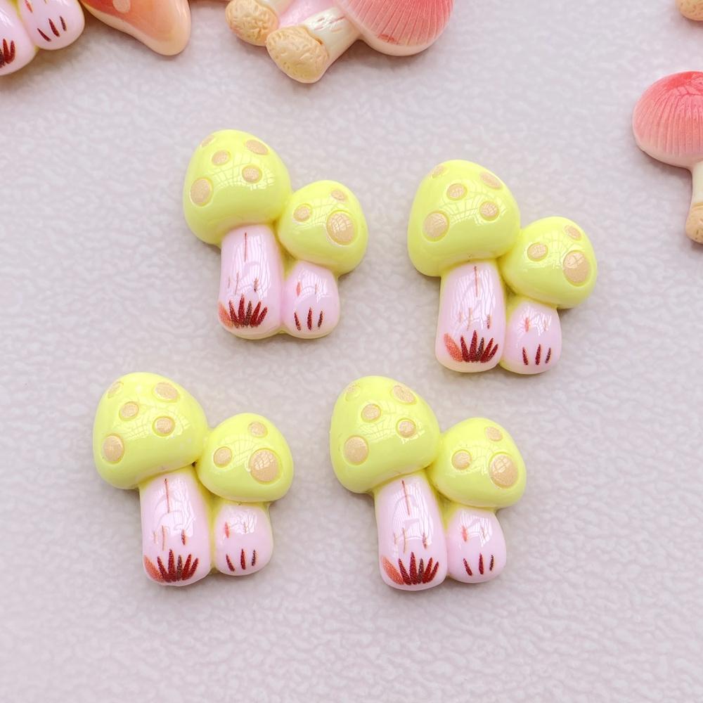 10Pcs New Resin Cartoon Mushroom Series Flat Back Cabochons Scrapbooking DIY Jewelry Craft Decoration Accessories