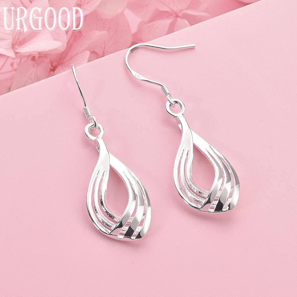 

Серьги-подвески из стерлингового серебра 925 пробы, геометрические, свадебные украшения 3.70*1.30cm