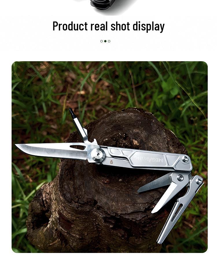 Multifunctional Portable Outdoor Folding Tool: Knife, Scissors, Screwdriver for Camping, Mountaineering, and Car Emergencies.
