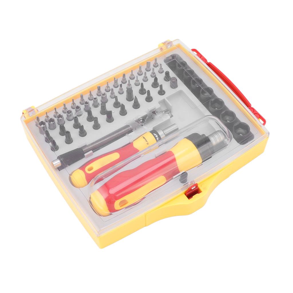Ratcheting Screwdriver Set 62 In 1 Precise Magnetic Rubber Handle Electronic Repair Tool Kit for