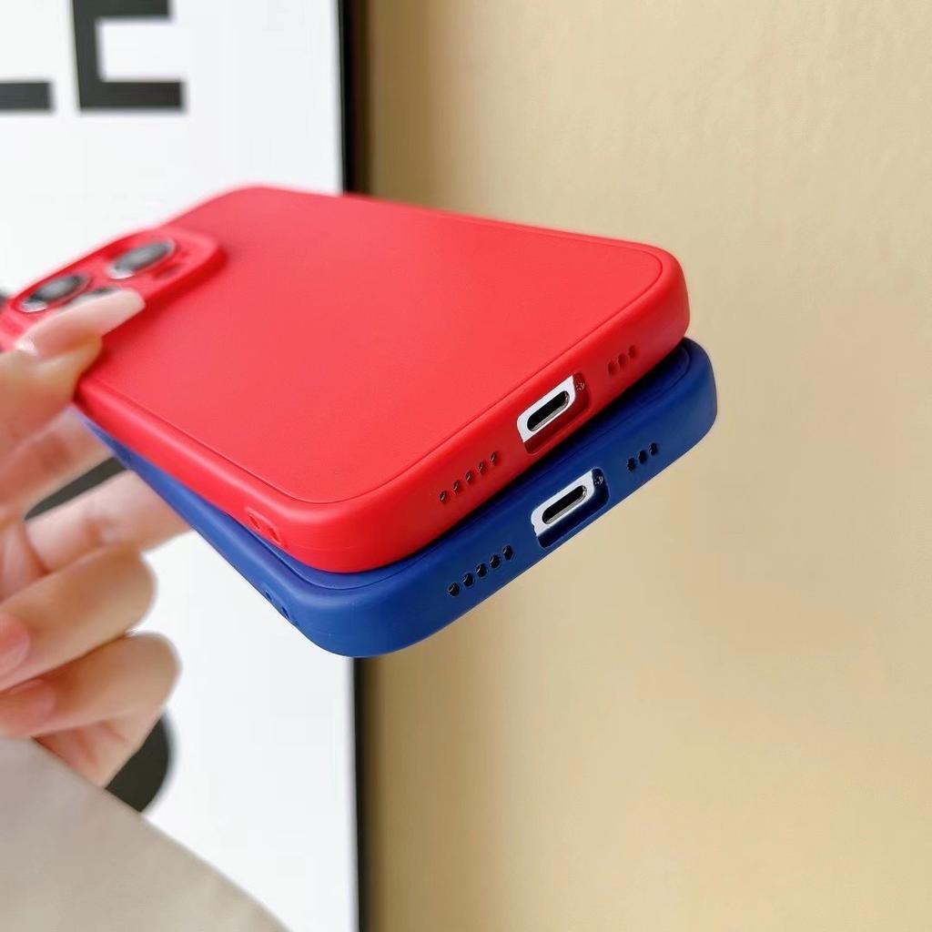 Applicable To IPhone14Pro Frosted Tpu Mobile Phone Case Simple Ins Style Apple 15 with Velvet Soak Hole Protection Case