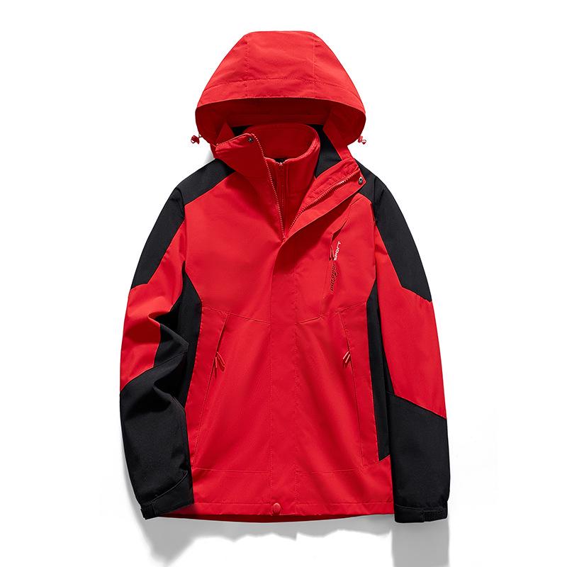 3-i-1 Vindtät Vattentät Skidjacka för Herr & Dam med Avtagbart Sammetsfoder - Varm, Tjock och Andningsbar Utomhusdräkt.