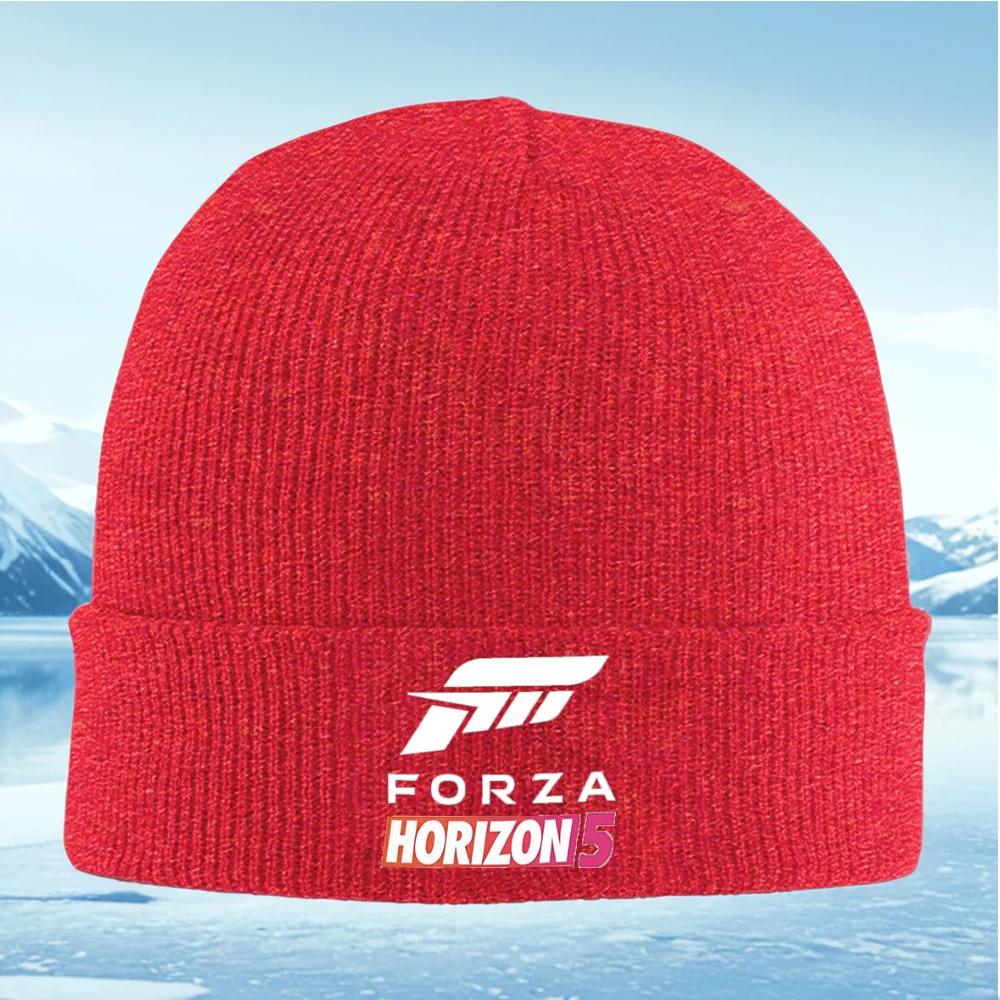 White abstract Horizon  Knitted Hat Unisex Women Unisex Beanie Pullover Cap Winter Thermal Warm Christmas Outdoor Cycling Hiking S