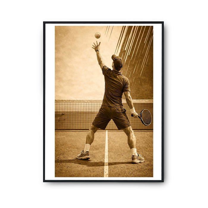 Affiche / Poster mural - PLANETEE - Vintage Action - Padel - Format A4 (A3/A2) - Sans cadre