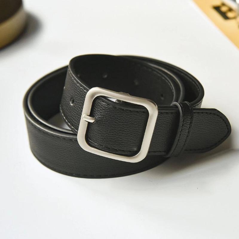 Ladies' Simple and Versatile Korean Fashion Student Square Buckle Belt for Women Korean Version Bf Trendy Trouser Belt