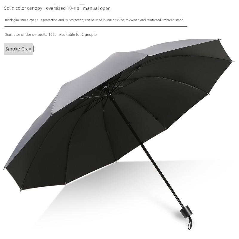 Sunshade and Rain Umbrella, Dual-Purpose, for Men and Women, with Printed Logo, Foldable, Automatic, Wind-Resistant, Thickened and Reinforced, Large