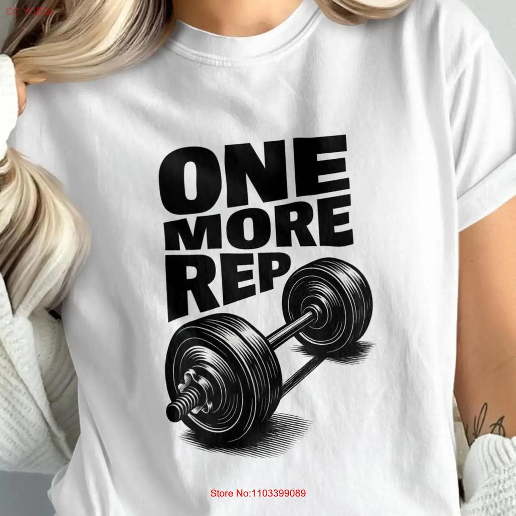 One More Rep Barbell T Shirt Gym Motivation Vintage Breathable Stretched Comfortable Versatile Top For Everyday Wear