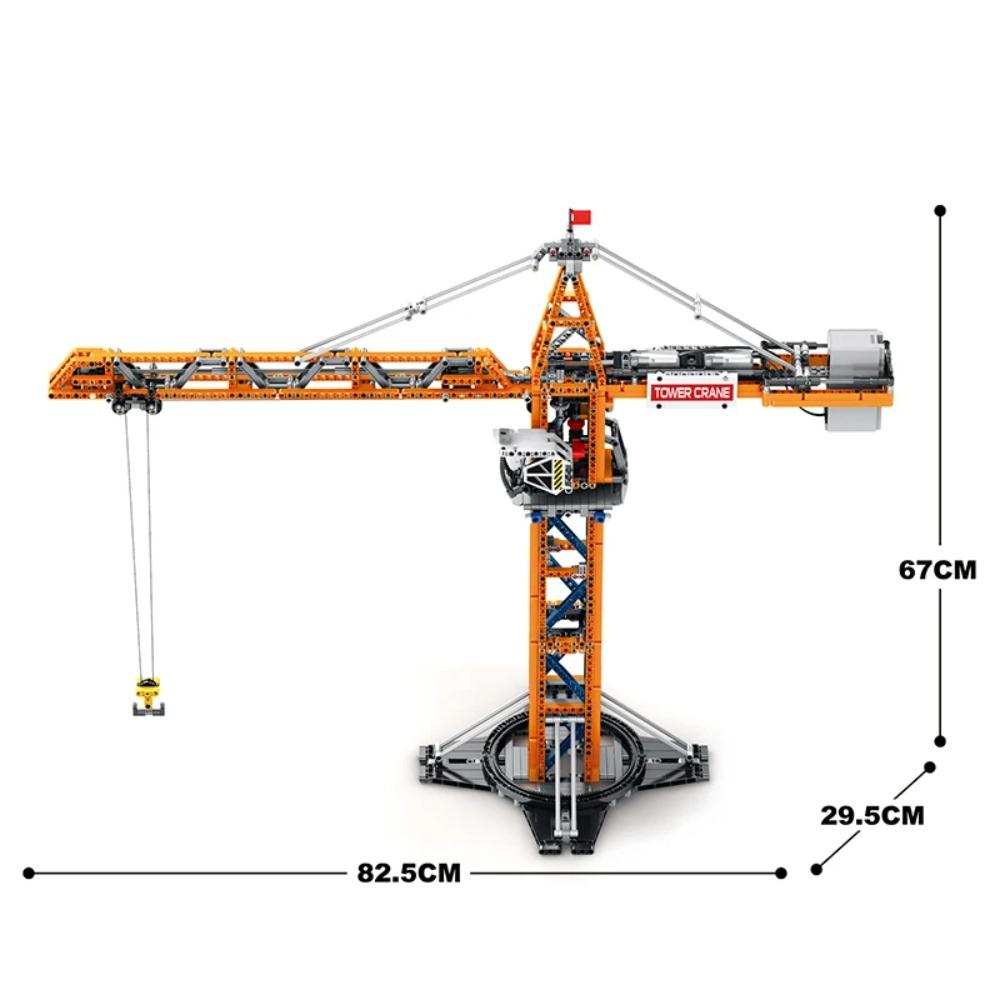 1176PCS Remote Control Tower Crane MOC Model Building Blocks Tower Crane Electric Technology Brick DIY Assembly Toy Holiday Gift
