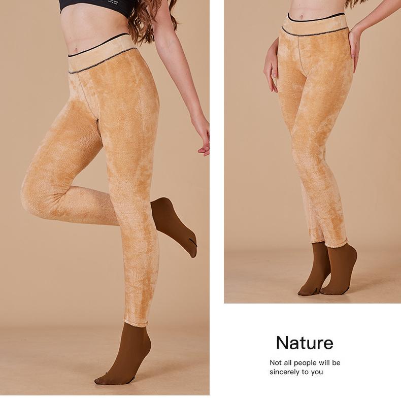 High Quality Genuine Skin Penetrating Leggings with Thick Fleece and Pantyhose for Women In Autumn and Winter