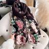 Autumn new rose warm temperament versatile thickened shawl jacquard craftsmanship with imitation cashmere scarf