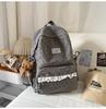 Schoolbag Korean Ins Style Backpack for Girls Junior High School Students, White High-value 1011 New Bow Campus Schoolbag for Women