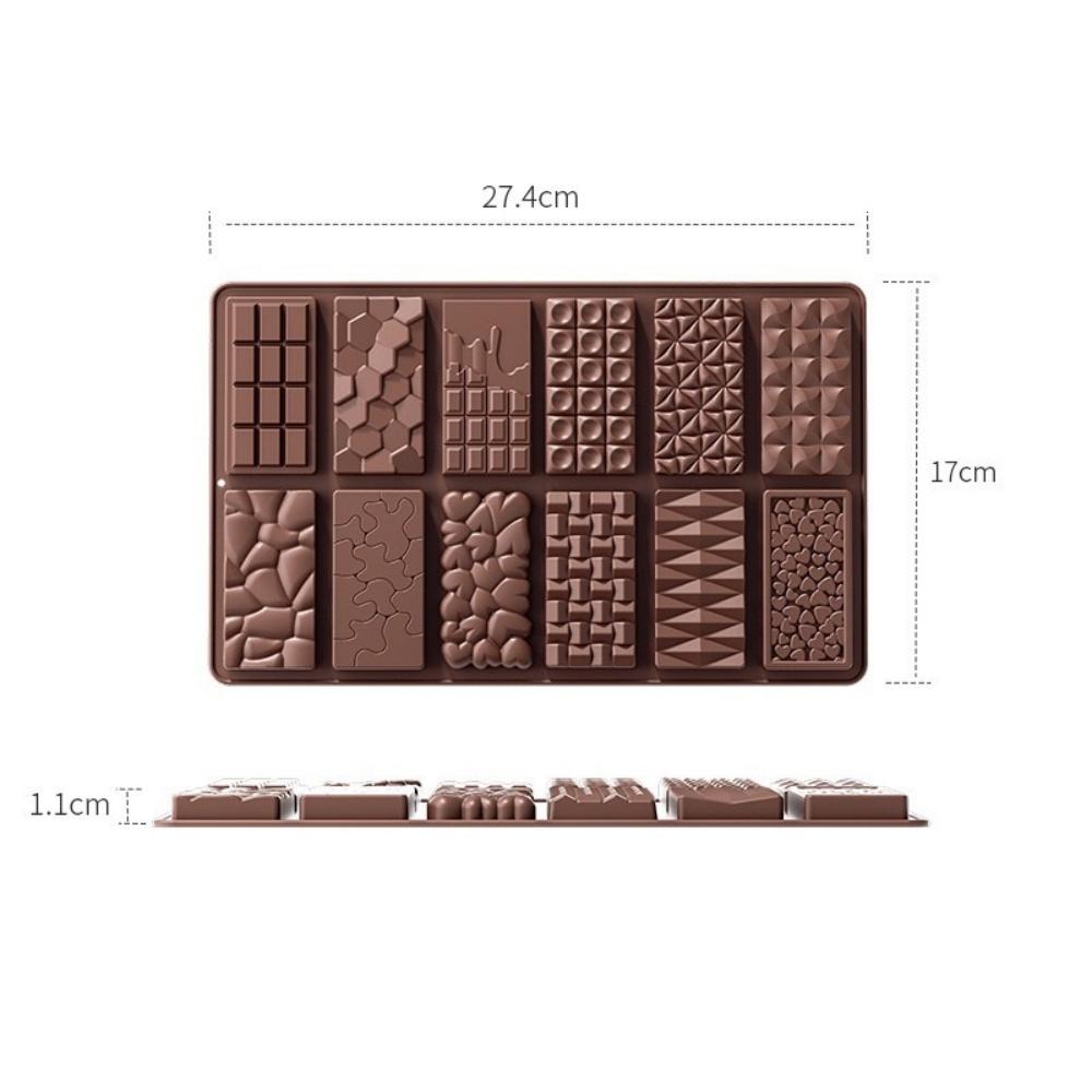Chocolate bar molds, non-stick chocolate-filled pistachio bars, silicone mold baking, disassembled candy mold cake decoration