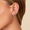 1pc 14K Gold Chain Earring for Women | Double Piercing Dangle Chain Huggie Hoop Earrings | Cubic Zirconia Stud Ear Cuff Earrings