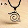 Unique Unisex Metal Anime Naruto Logo Pendant Necklace Cosplay Hokage Accessory