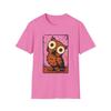 Unisex Softstyle Funny Owl T-Shirt Mens Womens Tees Top, Cartoon Bird Graphic Tee, Wide Eyes Animal