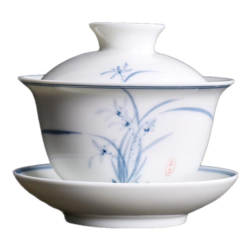 MULTIPOTENT Hand-painted Thin Porcelain SanCai Gaiwan