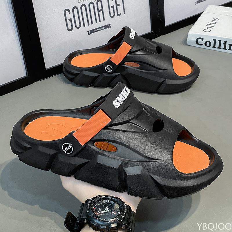 Fashion Trendy Men's EVA Slippers for Outdoor Wear New Summer Sports Beach Anti Slip Thick Sole Contrasting Color Casual Men's Sandals