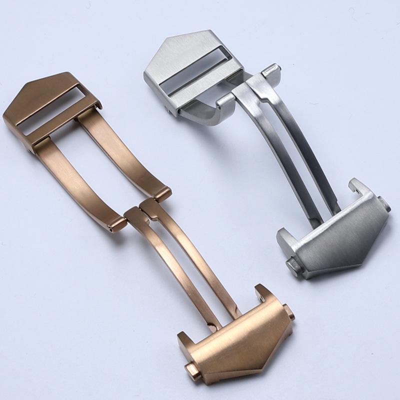 Stainless Steel 18mm Double Push Button Buckle for Ha*ya Carrera Folding Watch