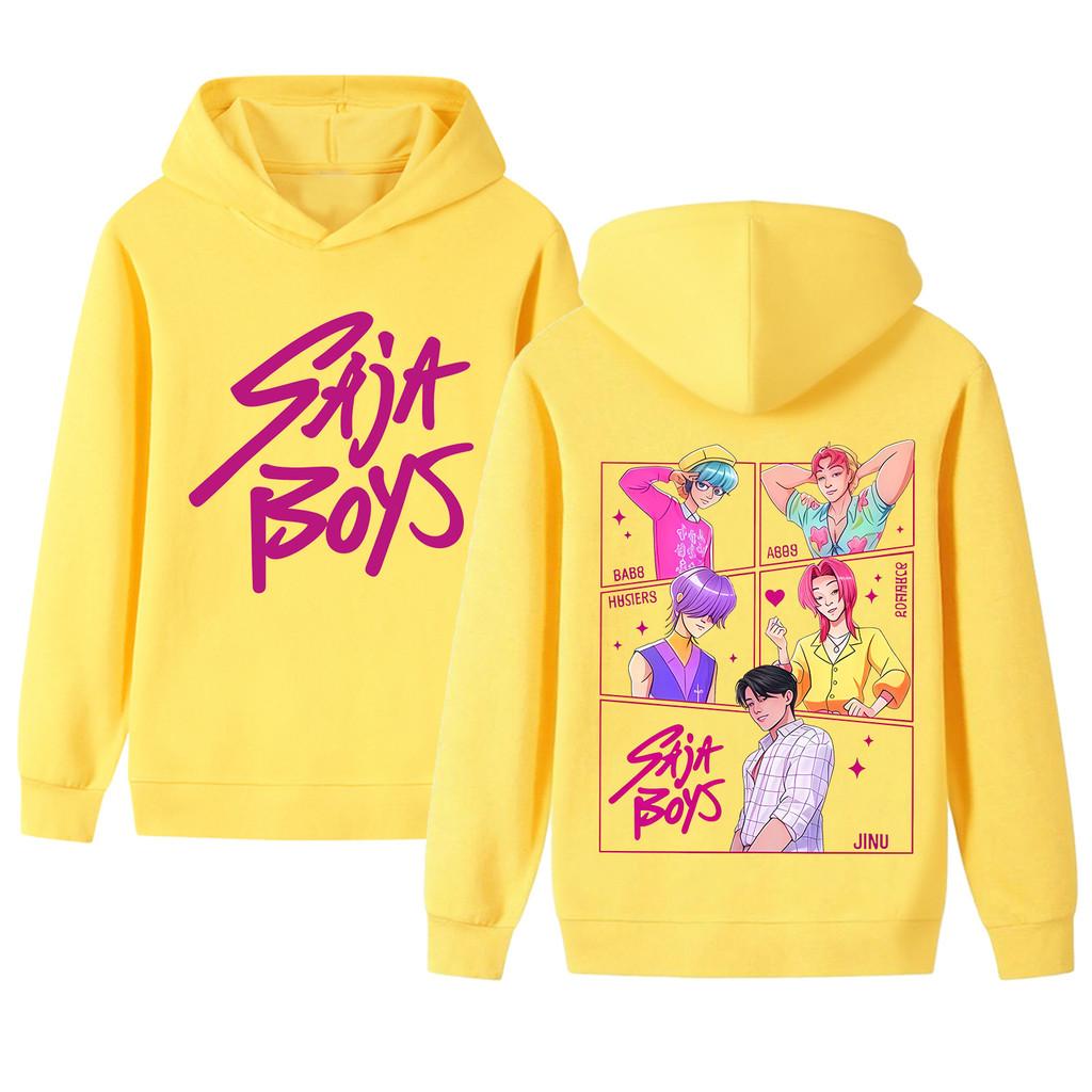 B1217-2 Kids Boys Girls Kpop Rumi Zoey Mira Sajaboys Double-sided Print Long Sleeves Hoodie