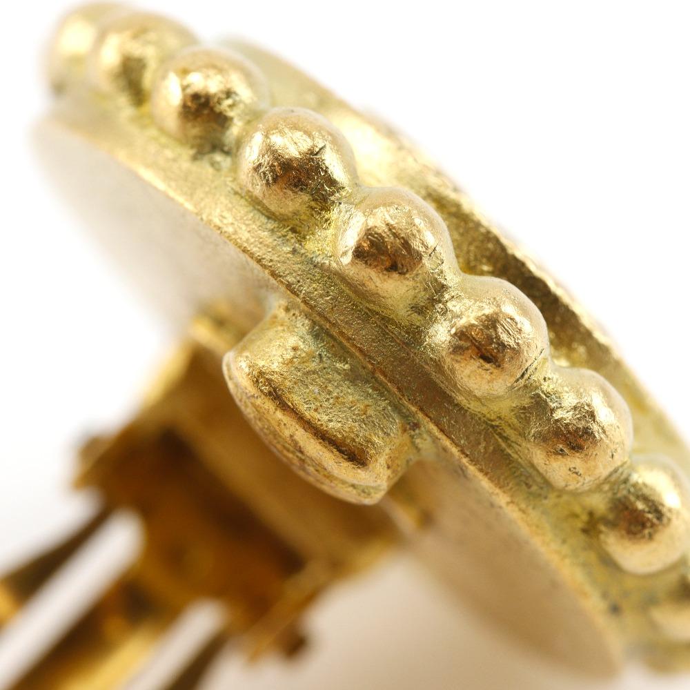 CHANEL COCO Mark Earring vintage black Plated Gold 28.5g Women Used