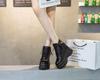 Fashion 11CM Womens Ankle Boots Round Toe Zip And Lace Up 7cm Heel Non-Slip Platform 2025 Fashion Shoes For Woman Casual 35-40