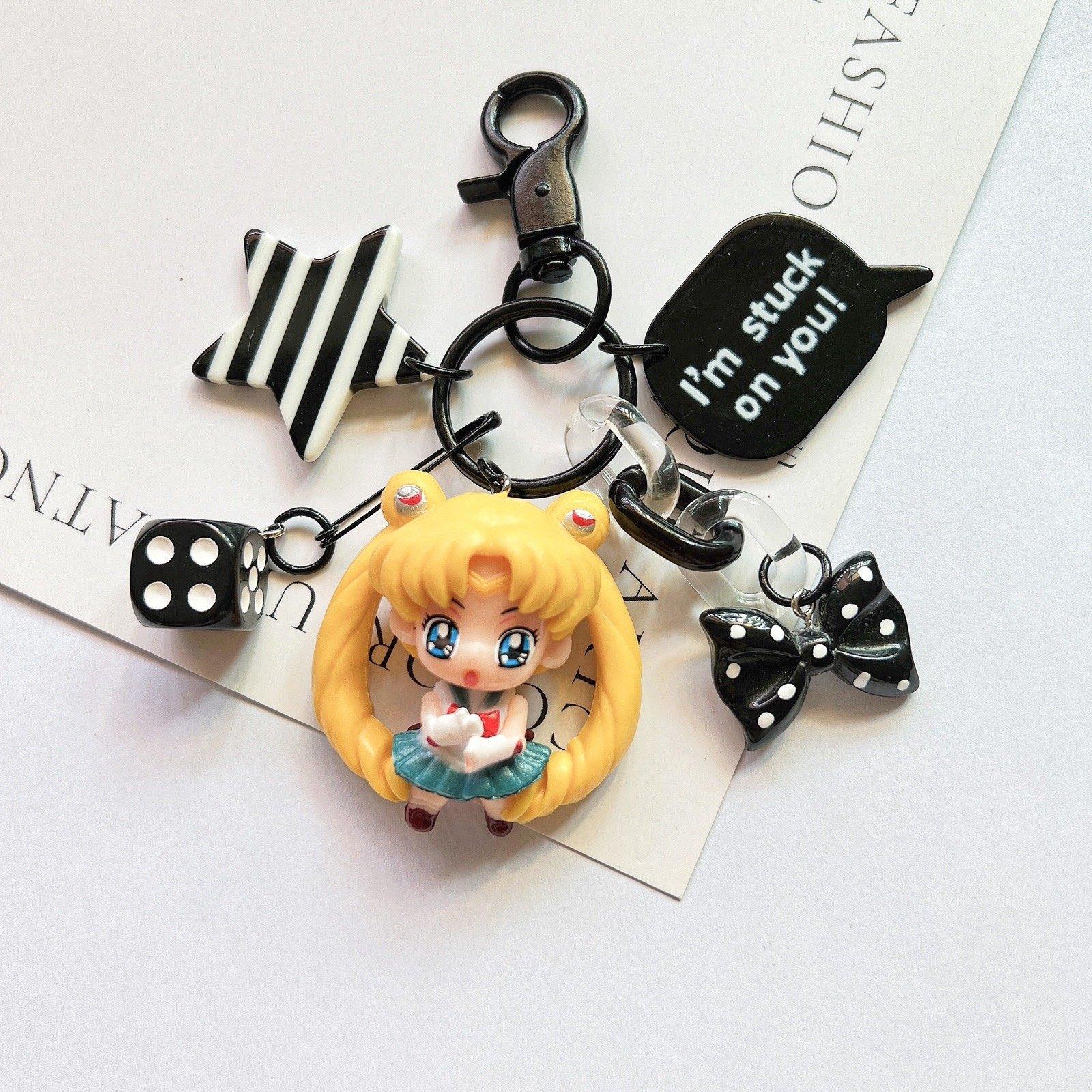 

Cute Sailor Moon Keychain Anime Cosplay Accessory Kawaii Bag Charm for Women Girls
