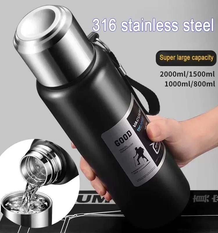 Große Kapazität Kalt Thermos Becher Edelstahl Isolierte Tee Kaffee Wasserflasche Isolierflasche Topf Reisebecher