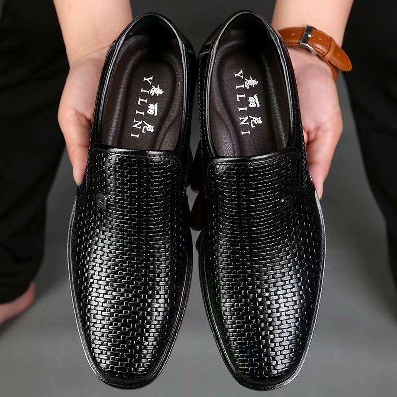 Sommer Herren Lederschuhe Schlupfschuhe mit atmungsaktiver weicher Sohle für Business und Freizeit