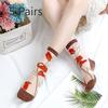 5 Pairs of Female Spring and Summer Cotton Bottom Lace Breathable Non Slip Transparent Sweat Absorbable Tube Socks