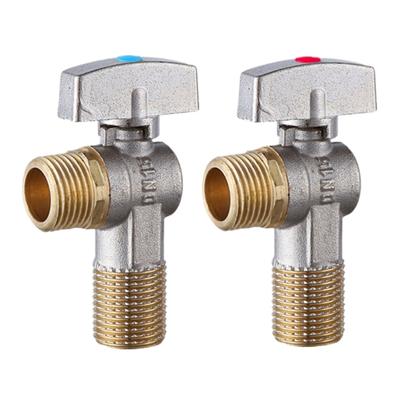 Brass Stop Valves for Kitchen Bathroom Use 1/2Inch Inlet and Outlet 1/4 Turn With Adapter for Hot and Cold Water Use