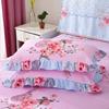 3PCS Printed Ruffled Soft, Comfortable and Breathable Bed Skirt (One Bed Skirt and Two Pillowcases, Excluding Pillow Core) Bed Skirt, Bedspread