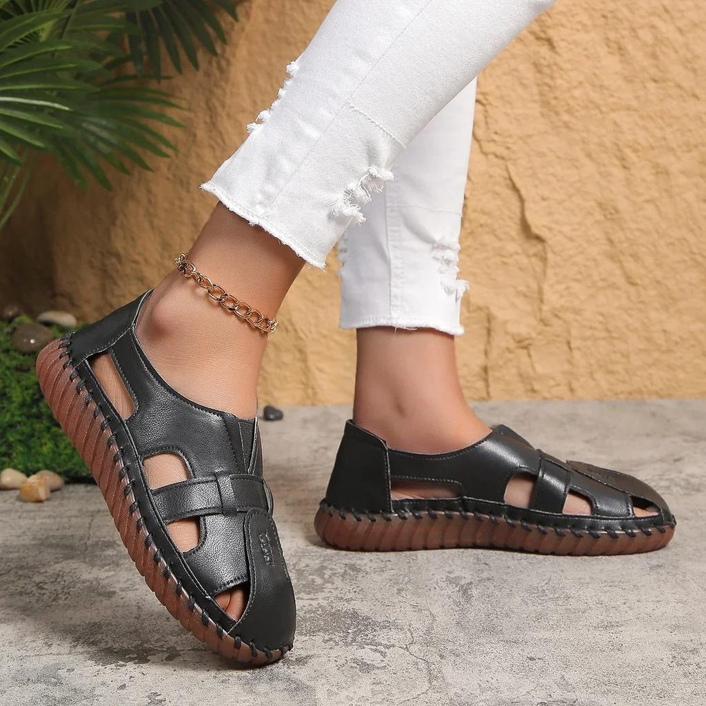 Soft Sole Sandalias Women Summer Flats Comfort Non-slip Loafers Breathable Solid Colour Walking Shoes Sapatenis Feminino Slides