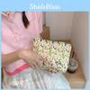 Floral Ins Style Canvas Tulip Cosmetic Bag Skincare Organizer Travel Wash Bag Inner Bag Street Fashion Yellow