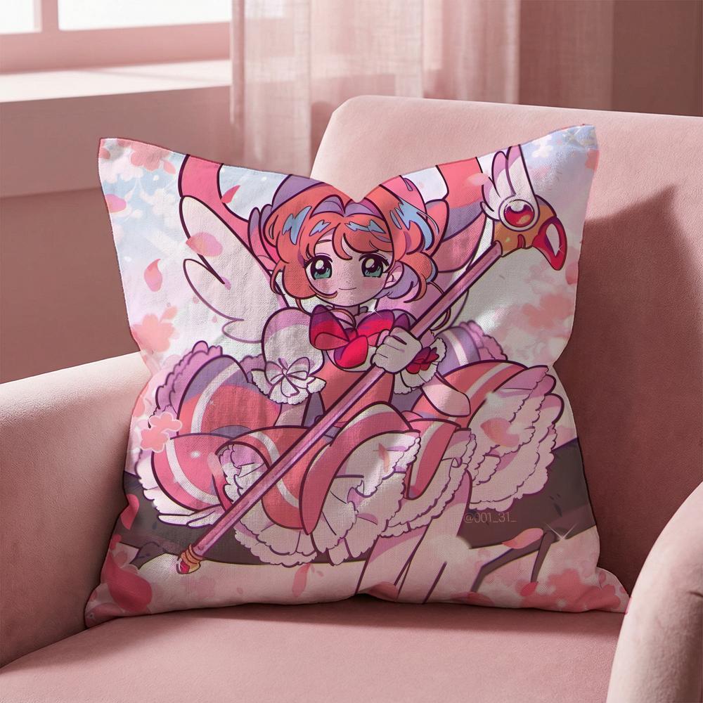 C-Cardcaptor Sakura ANIME Cushion Cover Multi-Scene Pillow Cover for Home & Car - Reversible, Soft & Durable for Daily Use