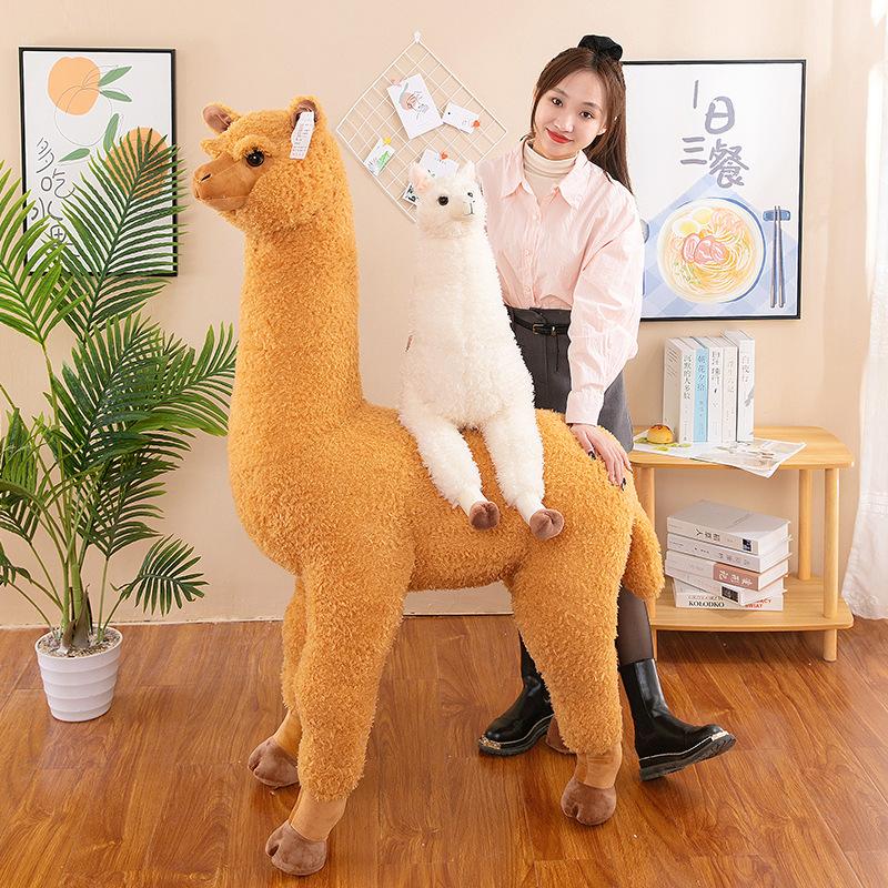 Cute Alpaca Doll Variable Shape Large Size Plush Toy Mall Ornaments Simulated Lamb Gift