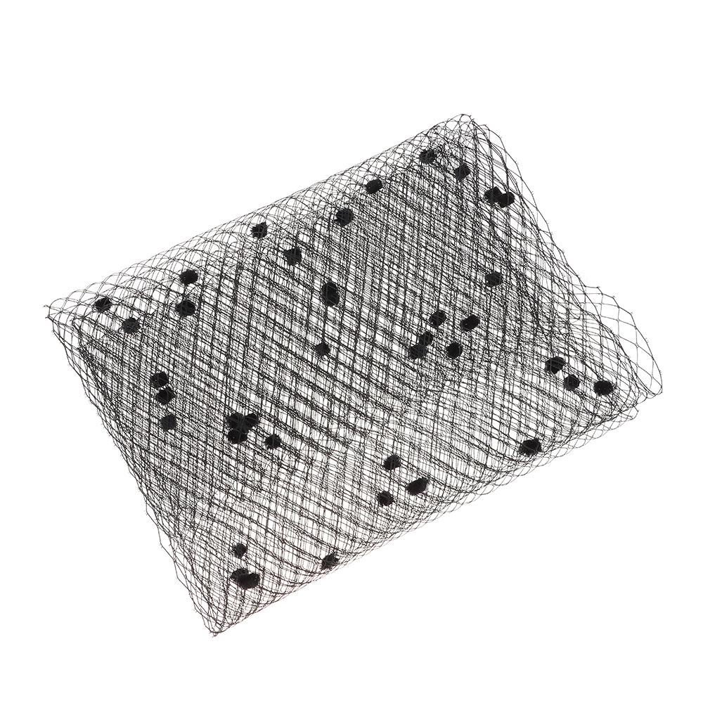 Black Birdcage Veil Netting Fabric Mesh Hat Veil  For Bride's Headdress Veil Making