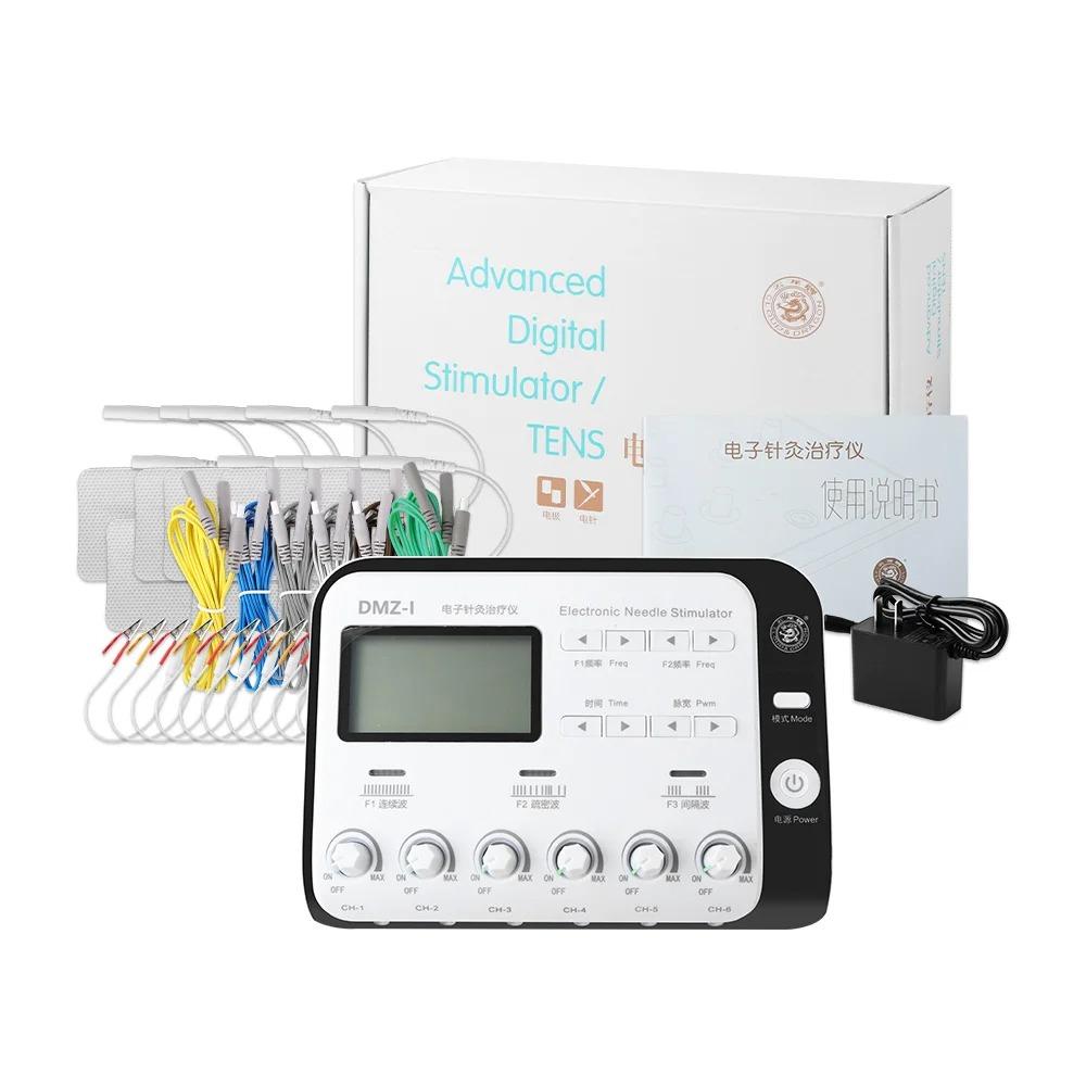 

Professional 6-Channel Electronic Pulse Massage System - Multi-Output Wellness Device for Personal Relaxation and Muscle Care чорний