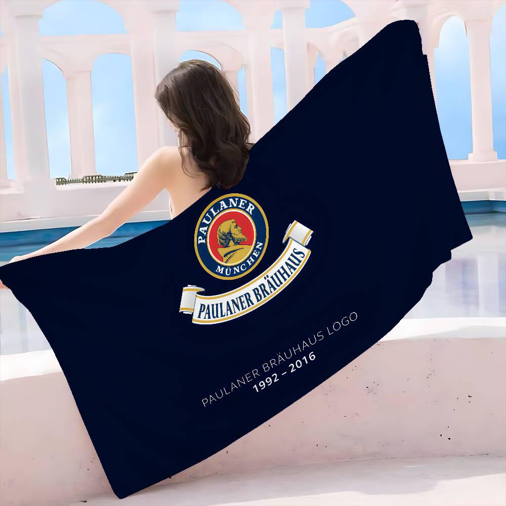 

German Beer p-Paulaners Microfiber Blanket Quick Drying Beach Towels Oversized Printing Super Absorbent Pool Towel Blanket W30*H60(CM)