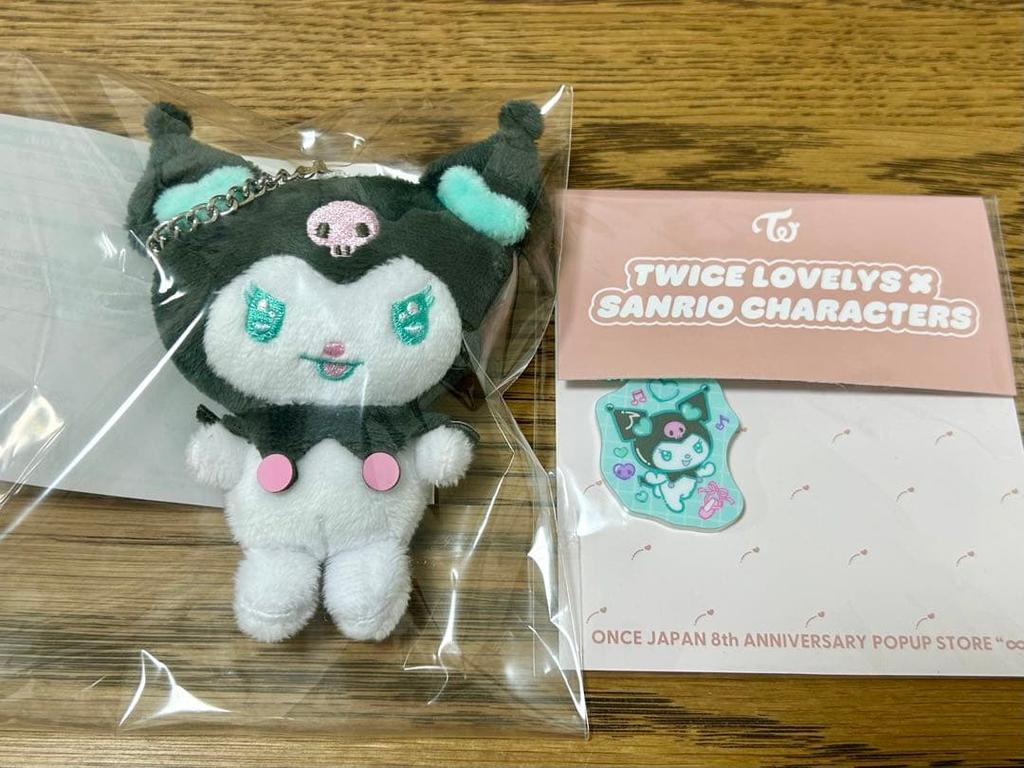 [USED] TWICE x Sanrio Kuromi Bag Charm Keychain Anonymous Shipping