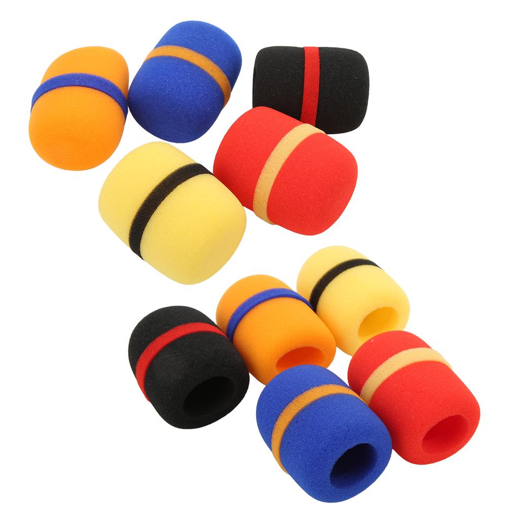 10Pcs Microphone Cover Thick Soft Sponge Dustproof Various Colors Good Elasticity Microphone Windscreen Foam Cover