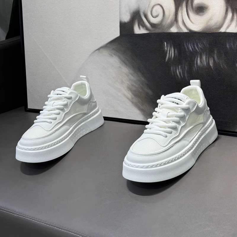 Herrenschuhe Sommer dünne atmungsaktive Mesh Board Schuhe vielseitige Herren Höhensteiger weiße Schuhe Trend Plateau Sportschuhe Herren