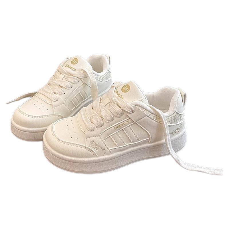 Design sense with skirt, little white shoes, new versatile thick-soled casual sports breathable women's shoes in spring and autumn 2025