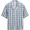 Loose Fit Lapel Casual Short Sleeve Shirt Men Shirts Blue 7200330-400