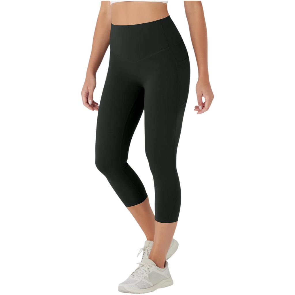 Women's High-waisted Color Yoga Pants With Side Pockets