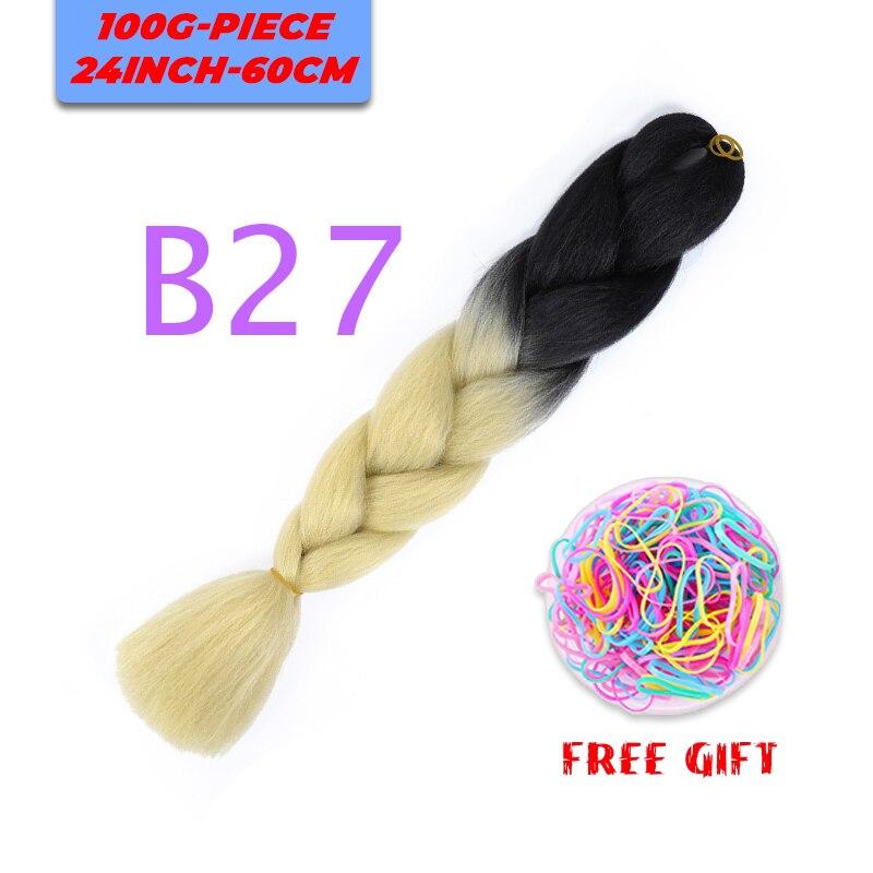 MERISIHAIR Single Ombre Color Synthetic Hair Extension Crochet Twist Jumbo Braiding Long Hair