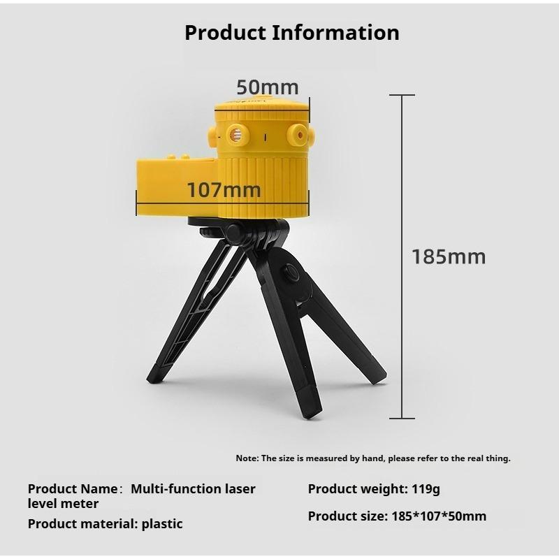 Infrared Laser Level with Bracket Multifunctional Casting Meter Line Beater Rotatable Household Level Ruler with LED Light