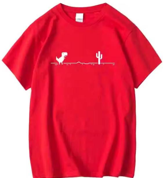 Unisexs High Quality Cotton Funny Dinosaur Print T Shirt Loose ONeck Summer Cool Unisex Tshirt Short Sleeve TShirt Male Tee Top