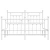Vidaxl Metal Bed Frame with Headboard and Footboard, White, 150X200 Cm